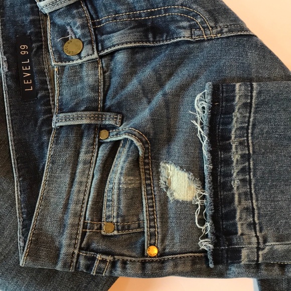 Anthro Level 99 Allie Raw Hem Mid-rise Jeans 25 - Picture 4 of 6